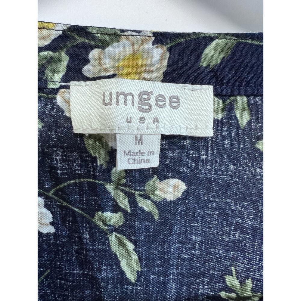 Umgee Boho Dress Medium Cottage Daisy Flowy Lace Up Top Hippie Pheasant - Picture 9 of 12